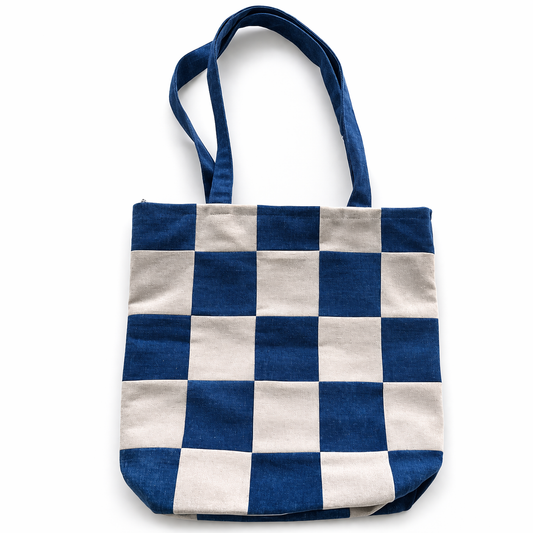 Indigo Checkerboard Everyday Tote Bag